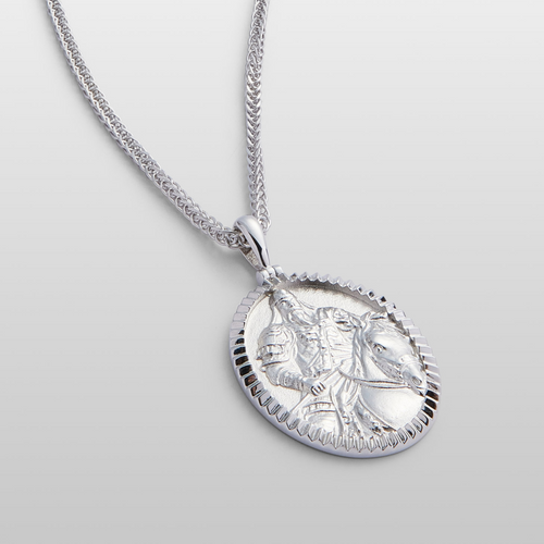 Genghis Khan pendant necklace in 925 sterling silver – Mongol Empire warrior jewellery