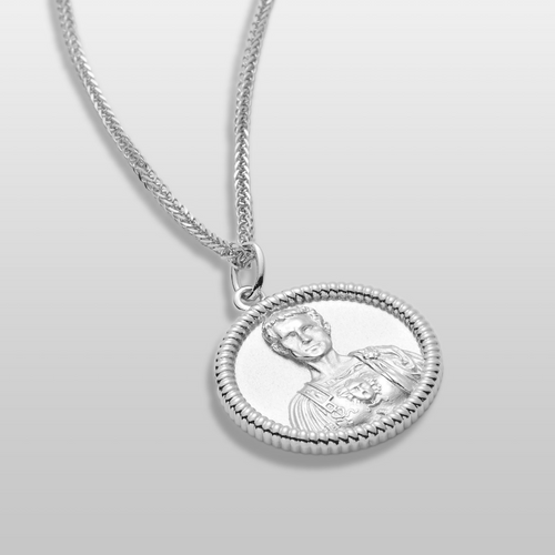Julius Caesar silver pendant necklace – Roman emperor jewellery