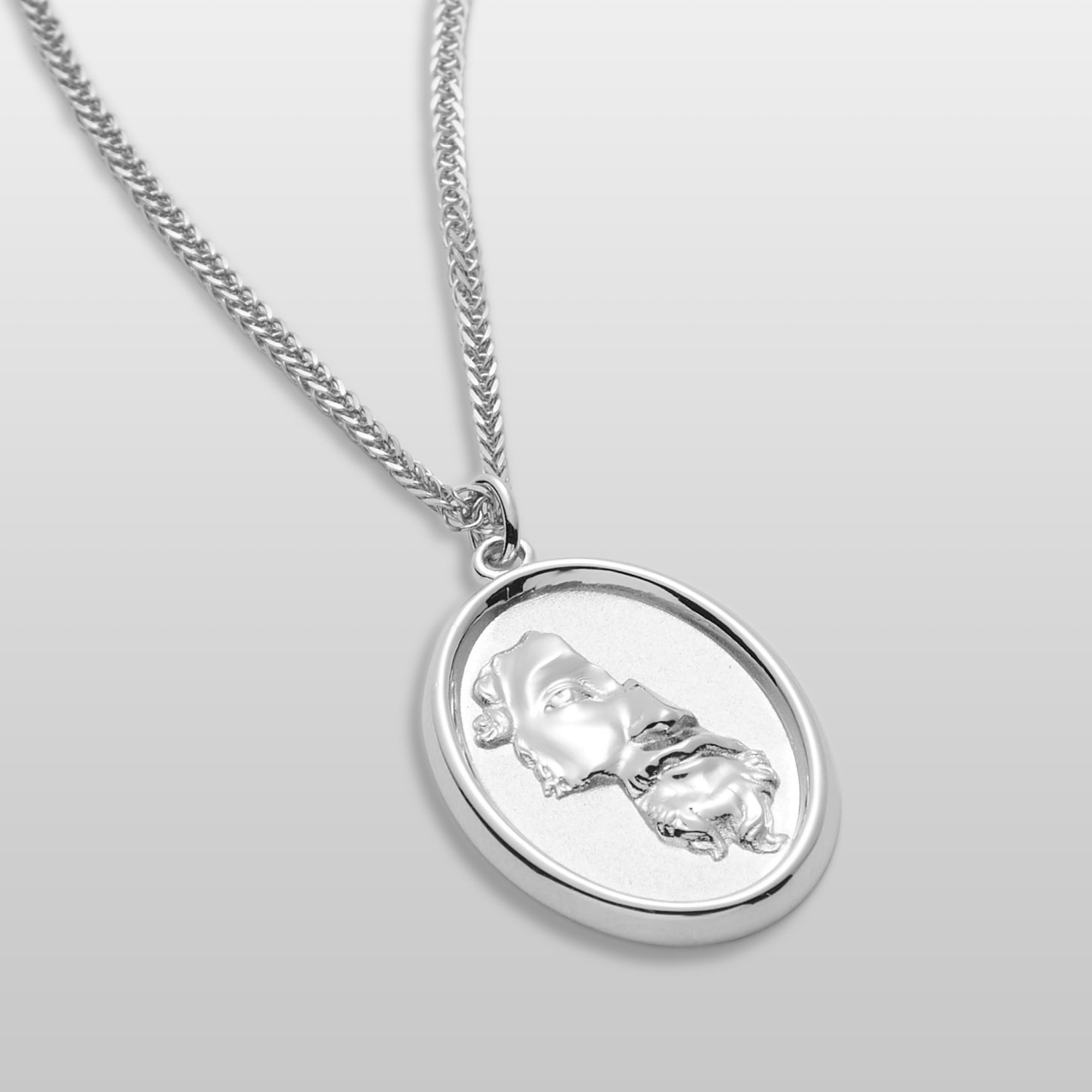 Marcus Aurelius pendant necklace in 925 sterling silver – Stoic Roman Emperor jewellery